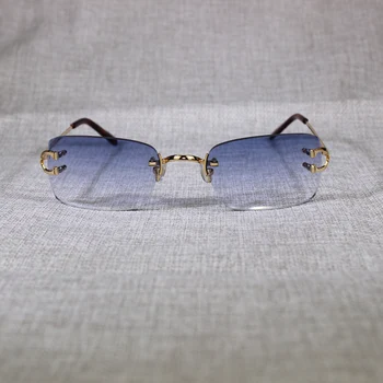 Vintage Rimless sončna Očala Moških Kovinski Okvir Jasno Očal Okvir Kvadratnih Odtenkih za Ženske Poletje Klub Oculos Očala