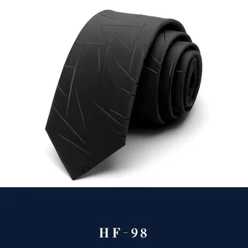 Visoka Kakovost Nove Svilena Poroka Vezi za Moške Slim 6 cm Kravatni Oblikovalci Znamke 2.36 Cm Črne Skinny Cravate z šatulji