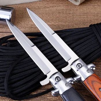 Visoko Kakovostna Japonska folding nož Taktično Noži na Prostem Kampiranje Boj proti Zložljiva Rezilo + Leseni Ročaj Preživetje Lovski noži