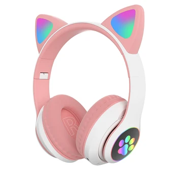 Visoko Qulity RGB Mačje Uho Slušalke Bluetooth 5.0 Bas šumov Otroci Dekle Slušalke Podpira TF Kartice Z Mic Darilo zaviti oklepaj