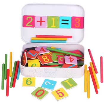 Vroče Prodaja Baby Izračun Izobraževanje Igrače, Lesene Štetje Palice Montessori Matematičnih Baby Darilo Likalnik Polje