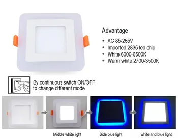 Vroče Prodaje Krog/Kvadrat RGB LED Plošča Light + Daljinski upravljalnik 6w/9w/16w/24W Vgradne LED Stropna Plošča svetlobe AC85-265V+Voznik