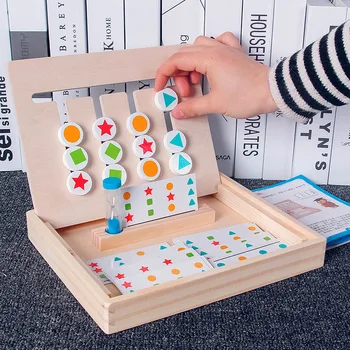 Vrtec Lesene Montessori Igrače Štiri Barve Igre Color Matching Začetku Izobraževanja Učni Pripomočki Igrače Za Otroke Darilo