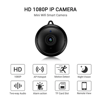 WIFI Tuya Smart Mini 1080P 720P IP Brezžični Nadzor Za Domačo Pisarno Varnosti HD Night Vision TF Kartico, Avdio Kamere