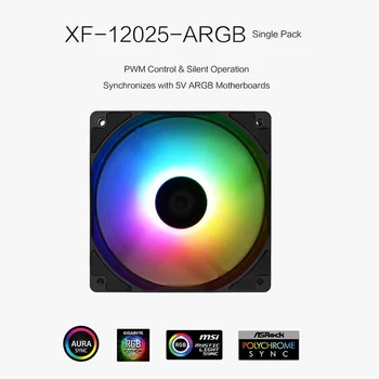 XF-12025-ARGB Prostor RGB PWM Hladilni Ventilator Video Grafične Kartice Vode, Hladilnik Hladilnik za PC Primeru Računalnik Zračni Hladilnik