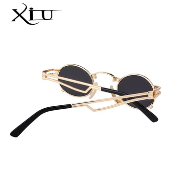 XIU Steampunk sončna Očala Moških Ovalne Odtenki Kovinski Sunglass za Ženske blagovne Znamke Oblikovalec Vintage Slog, sončna očala vrhunske Kakovosti