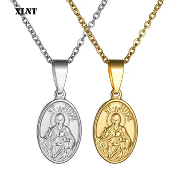 XLNT Zlato Saint Jude Medaljon Verske Obesek za Molitev St Jude Medaljo Verske Darila Pokrovitelj Brezupno Vzrok Iz Nerjavečega