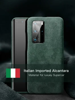 YMW italijanski Alcantara Primeru za Huawei P40 Pro Plus + Modno Razkošje Umetnega Usnja Poslovni Telefon Primerih za P40 Pro Pokrov