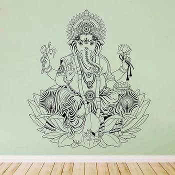 YOYOYU Vinil vinilna Nalepka Umetnosti Izmenljive Ganesh Slon Umetnosti Steno stensko Za Spalnico, dnevno Sobo Izmenljive Steni Plakat HL94