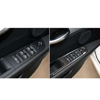 Za BMW Z4 E89 2009-Ogljikovih Okno Dvižno Nadzor Nalepke Okno za Preklapljanje Okvir Armrest Plošča Pokrov Notranjost Avtomobila Dodatki