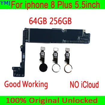 Za iphone 8 Plus Matično ploščo z/brez Dotik ID, Original odklenjena za iphone 8Plus Logiko odbor 256GB 64GB Čisto iCloud