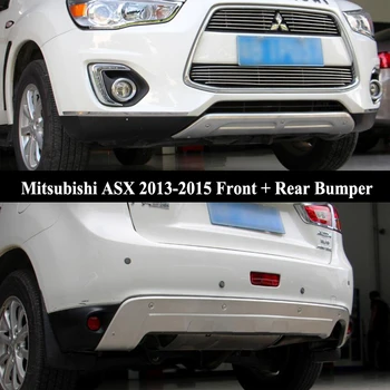 Za Mitsubishi ASX 2013-Sprednji + Zadnji Odbijač Difuzor Odbijači za Ustnice Zaščitnik Stražar drsenju ploščo iz Nerjavečega jekla 2PCS