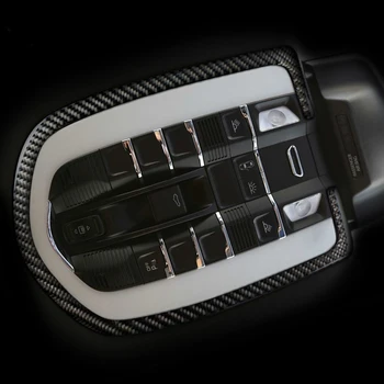 Za Porsche macan Cayenne Panamera Ogljikovih Vlaken Avto Spredaj Notranje Branje Svetlobe Kritje trim dekoracijo trakov nagib Svetilke Avto Nalepke