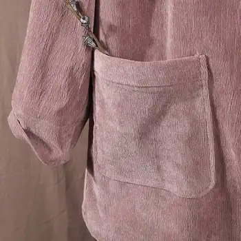 ZANZEA Ženske Velvet Coats Letnik Hoodies Jopiči Long Sleeve Solid Svoboden Outwear Ženski Hooded Majica Coats Plus Velikost Vrh