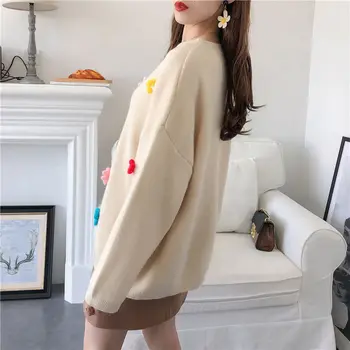 Zelo vila leni veter pulover ženske 2019 jeseni in pozimi novo korejska različica svoboden college veter majhne sveže pulover