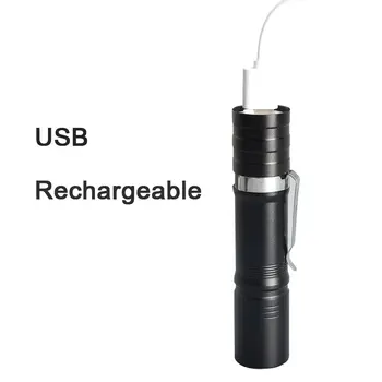 ZHIYU USB Polnilne T6 LED Svetilka za Kampiranje, Pohodništvo 4 Način Bliskavice Luči Moči Banke Pero Baklo Luči Zgrajena v Baterije Svetilke