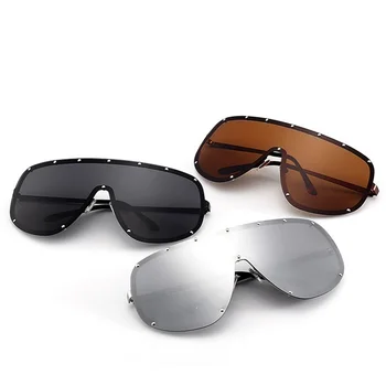 Črna Ščit Polarizirana sončna Očala Ženske, Moške blagovne Znamke Oblikovalec Rimless Enem Kosu sončna očala Za Moške Windproof Pilotni Odtenki Vožnje