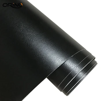 črno usnje vzorec PVC adhesive vinyl zaviti film nalepke za avto karoserije notranjo dekoracijo vinil zaviti 10/20/30/40/50X152CM