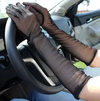Žensk pomlad poletje zaščito pred soncem črne očesa dolge rokavice ženske Uv zaščito dihanje seksi vidika čipke vožnje rokavice R1138