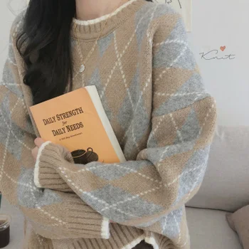 Ženski pulover 2020 jeseni nov pulover pulover ženske svoboden korejski študent zelo vila bluzo neto rdeče, debele