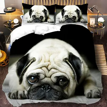 Žival 3d ljubek pes po meri posteljnina nabor odeja cover prevleke 3pcs twin oblikovalec oblikovalec posteljnina luksuznih